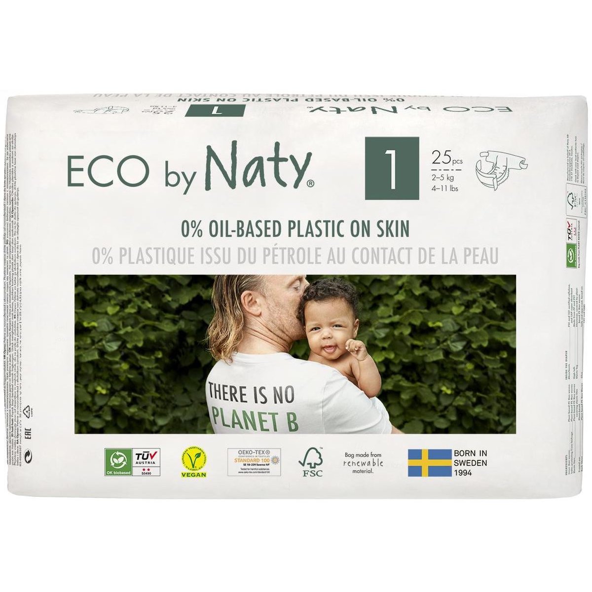 Eco by Naty BIO Jednorázové dětské plenky newborn (velikost 1) 2–5 kg
