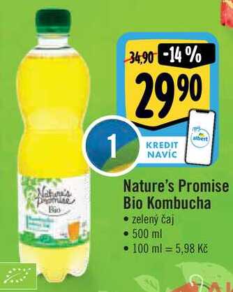 Nature's Promise Bio Kombucha zelený čaj, 500 ml