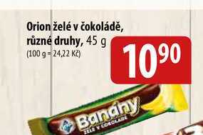 Orion želé v čokoládě, různé druhy, 45 g