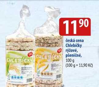 Česká cena Chlebíčky rýžové, pšeničné, 100 g