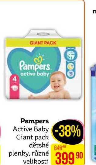 Pampers Active Baby Giant pack dětské plenky