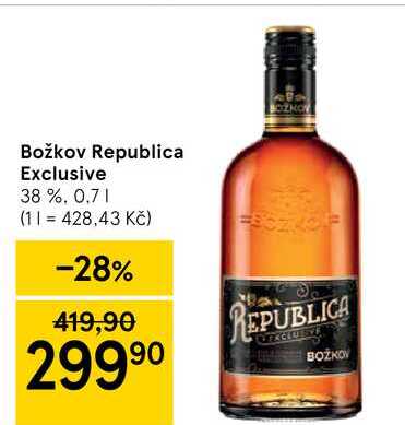 Božkov Republica Exclusive 38% 0.7 l