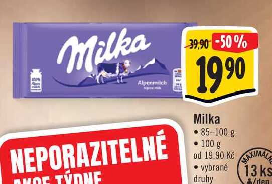   Milka  85-100 g 