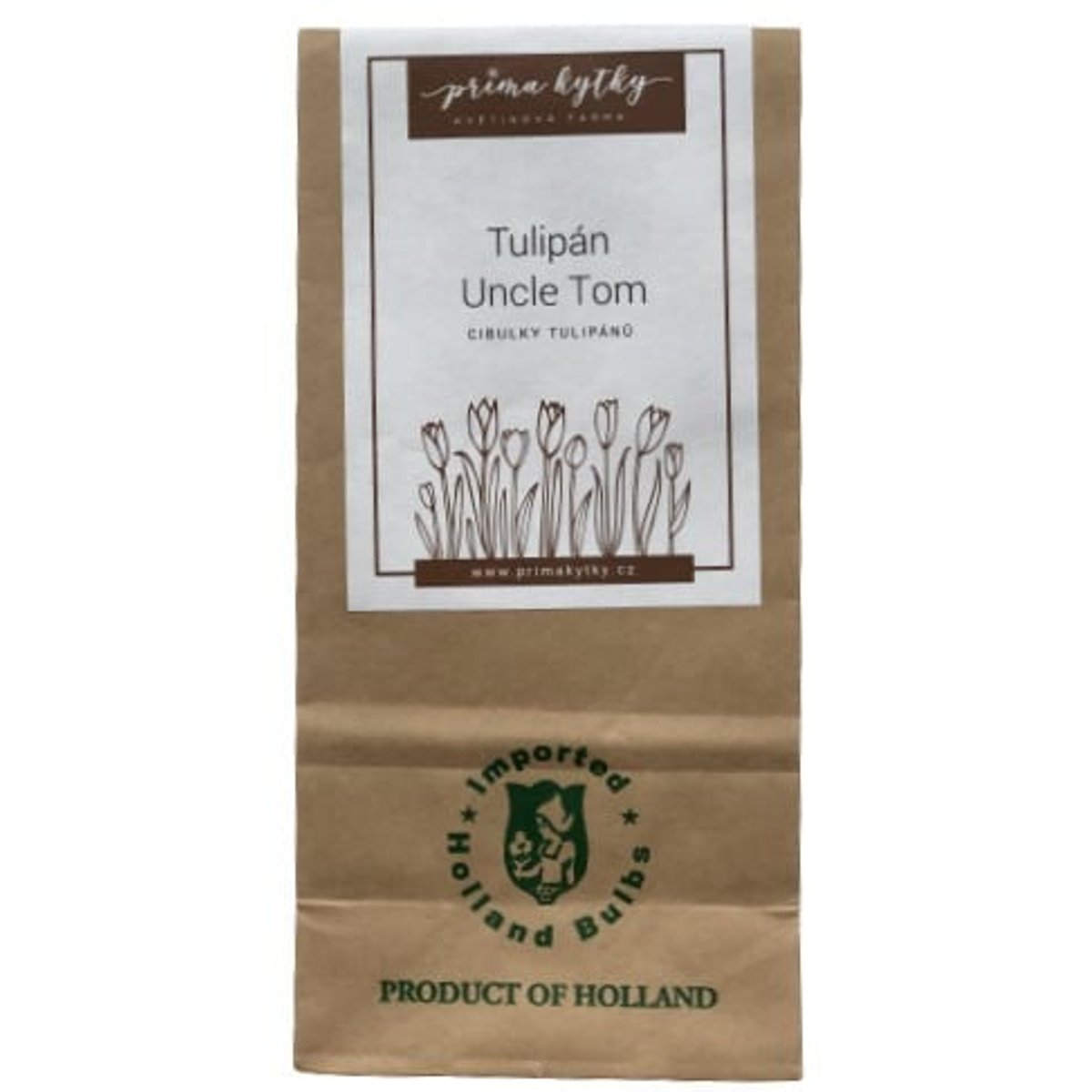 Prima kytky Červený tulipán "Uncle Tom" cibule, sáček