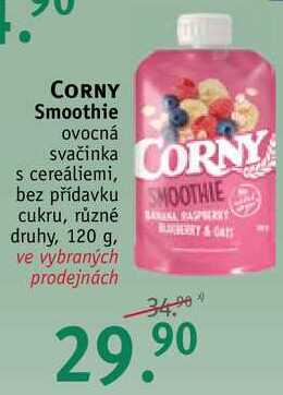 CORNY Smoothie ovocná svačinka s cereáliemi, bez přídavku SMOOTHIE cukru, různé druhy, 120 g