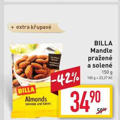 BILLA Mandle pražené a solené 150 g