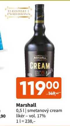   Marshall 0,51 smetanový cream likér 