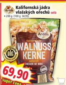 Kalifornská jádra vlašských ořechů celá, 200 g