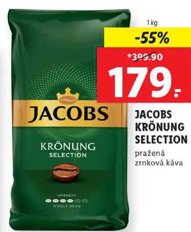 JACOBS KRÖNUNG SELECTION pražená zrnková káva, 1 kg v akci