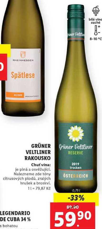 GRÜNER VELTLINER RAKOUSKO, 0,75 l