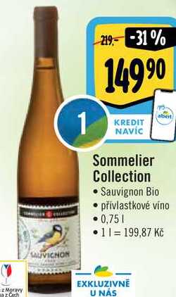 Sommelier Collection Sauvignon Bio přívlastkové víno, 0,75 l