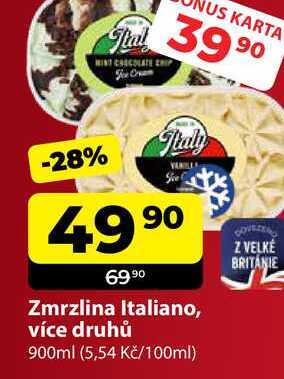 Zmrzlina Italiano, více druhů 900ml 