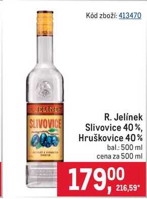 R. Jelínek Hruškovice 40% 500 ml