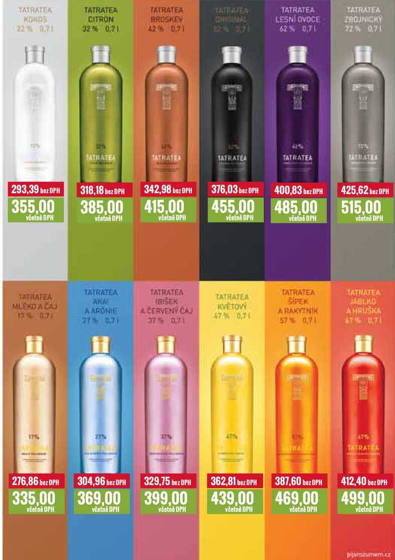 TATRATEA, různé druhy, cena od 335,-