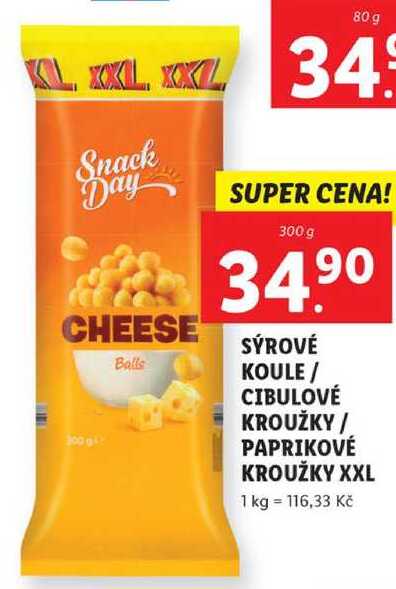 SÝROVÉ KOULE / CIBULOVÉ KROUŽKY / PAPRIKOVÉ KROUŽKY XXL, 300 g