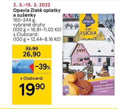 Opavia Zlaté oplatky a sušenky 160-244 g 