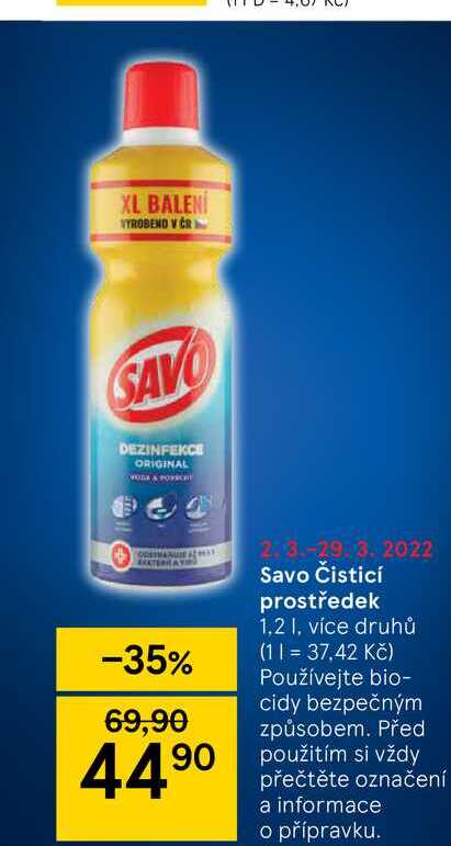 ARCHIV | SAVO ORIGINAL, 1,2 l v akci platné do: 26.1.2022 | AkcniCeny.cz