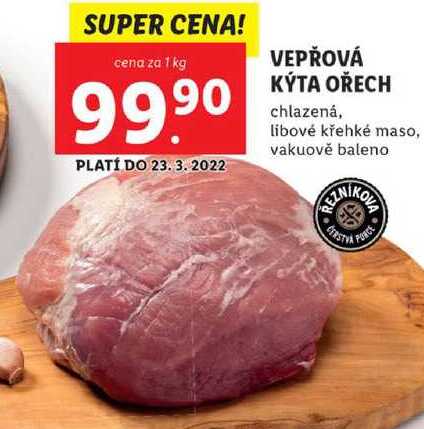 VEPŘOVÁ KÝTA OŘECH chlazená, cena za 1 kg