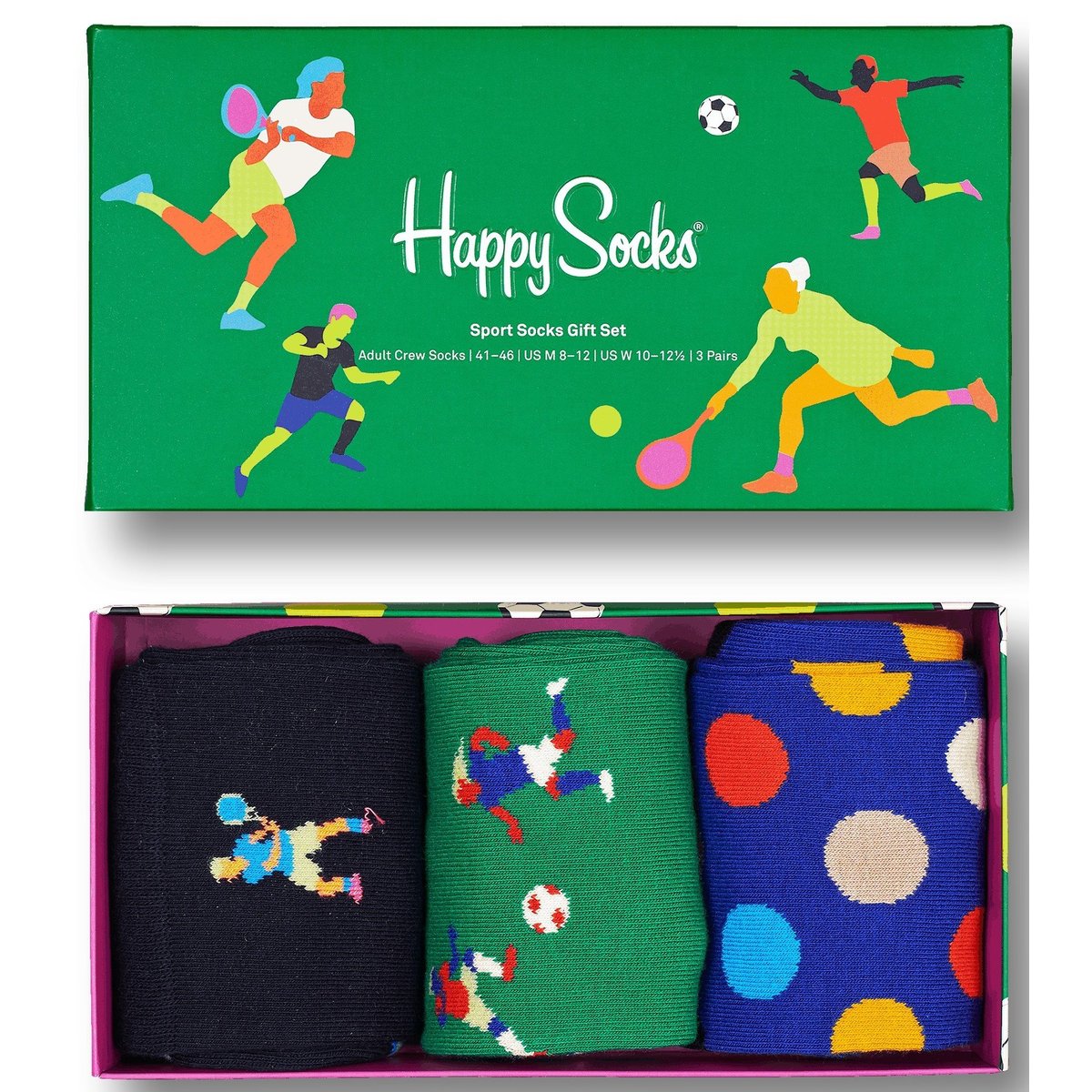 Happy Socks Ponožky se sporty – dárková sada, vel. 41–46