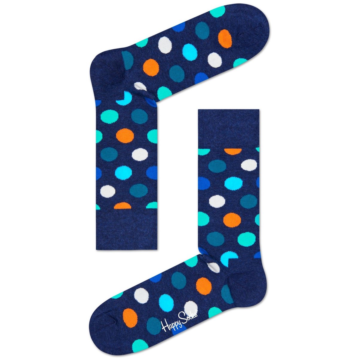 Happy Socks Ponožky s velkými puntíky tmavě modré, vel. 41–46