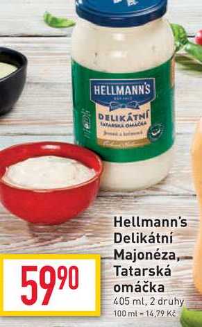 Hellmann's Delikátní tatarská omáčka, majonéza 405ml