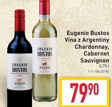 EUGENIO BUSTOS Eugenio Bustos Vína z Argentiny Chardonnay, Cabernet Sauvignon 0.75l