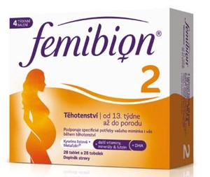 Femibion® 2 Těhotenství, 4 týdenní balení 28 tablet a 28 tobolek