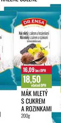 Dr. Ensa Mák mletý s cukrem a rozinkami 200g