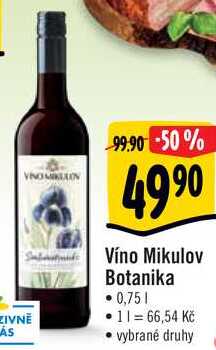 Víno Mikulov Botanika, 0,75 l
