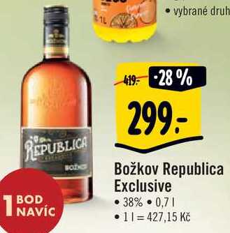 Božkov Republica Exclusive, 0,7 l