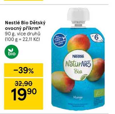 Nestlé Bio Dětský ovocný příkrm* 90 g