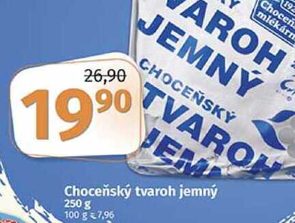 Choceňský tvaroh jemný 250 g 100 37.96