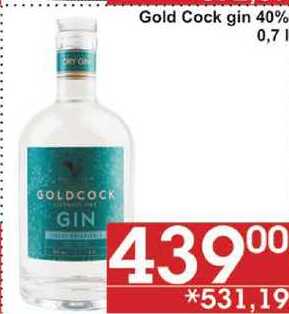 Gold Cock gin 40%, 0,7 l