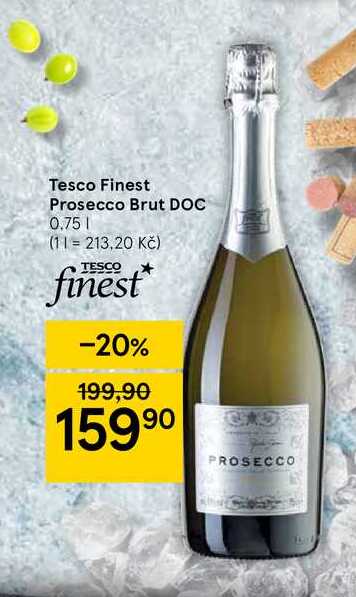 Tesco Finest Prosecco Brut DOC 0.75  l