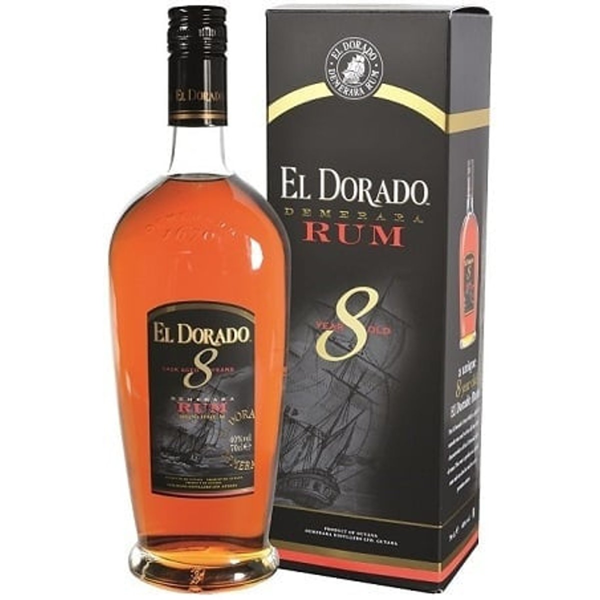 El Dorado Rum 8 YO, dárkové balení 40% Alc.