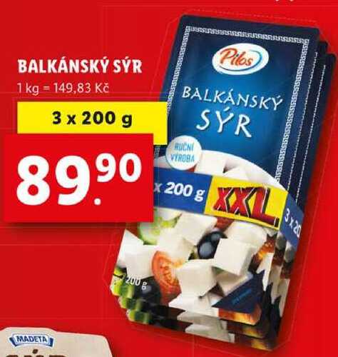 BALKÁNSKÝ SÝR, 3x 200 g