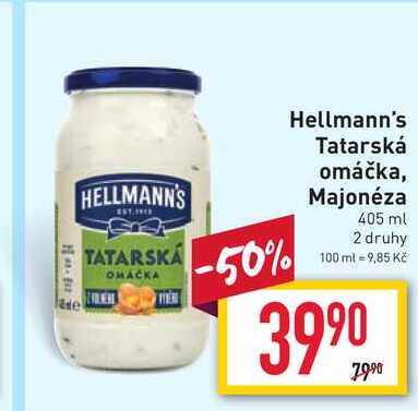 Hellmann's Tatarská omáčka 405 ml 2 druhy