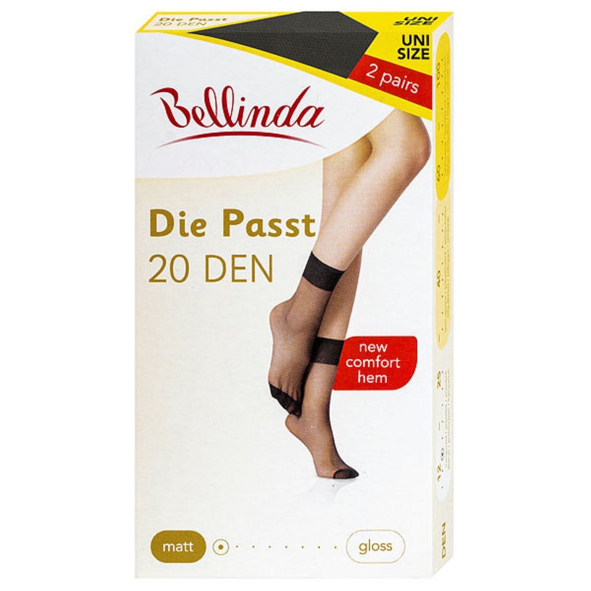 Bellinda Silonkové ponožky DIE PASST, černé, vel. UNI, 2 ks