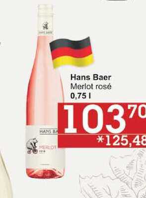 Hans Baer Merlot rose, 0,75 l