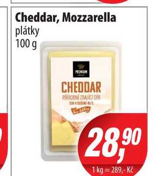 Cheddar, Mozzarella plátky 100 g