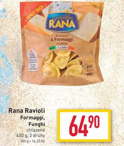 Rana Ravioli Formaggi, Funghi chlazené 400 g
