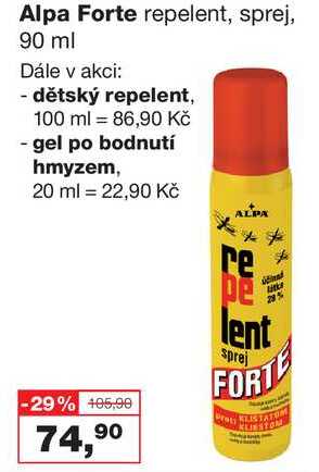 Alpa Forte repelent, sprej, 90 ml 