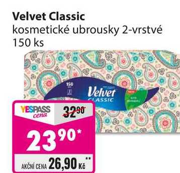 Velvet Classic kosmetické ubrousky 2-vrstvé 150 ks 