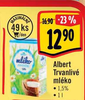  Albert Trvanlivé mléko 1 l