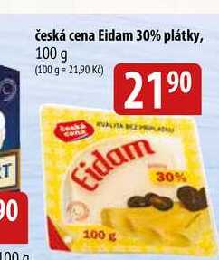Česká cena Eidam 30% plátky, 100 g