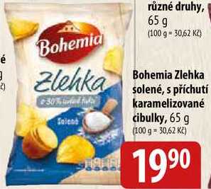 Bohemia Zlehka solené, s příchutí karamelizované cibulky, 65 g 