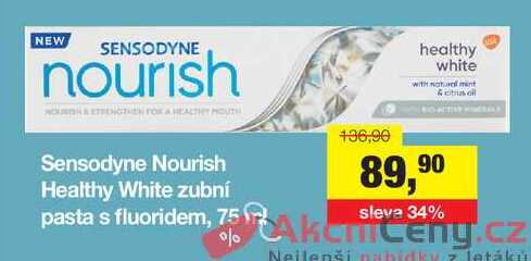 Sensodyne Nourish Healthy White zubní pasta s fluoridem 75 ml