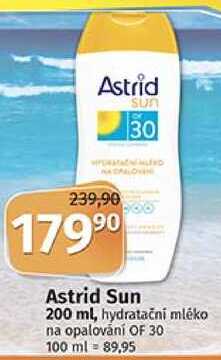 Astrid Sun 200 ml, hydratační mléko na opalování OF 30 