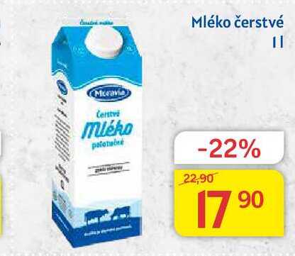 Moravia Mléko čerstvé polotučné 1l