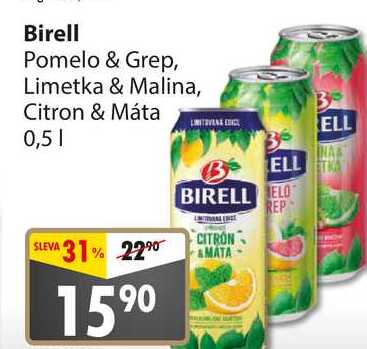 Birell Pomelo & Grep, Limetka & Malina, Citron & Máta 0,5l